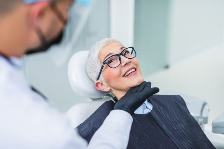 Dentist examining a patient