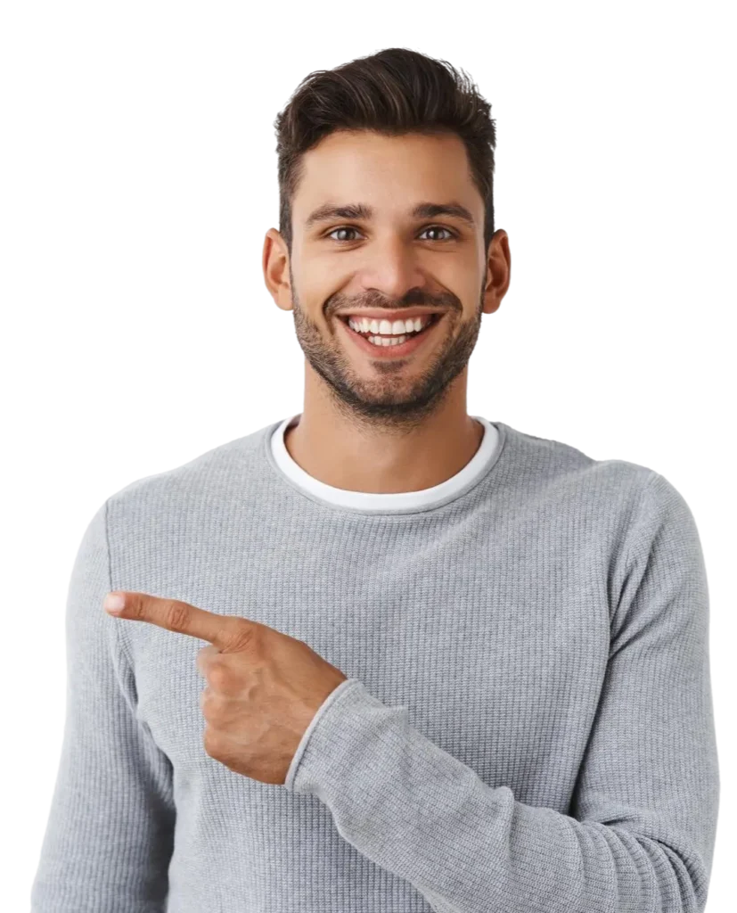 man gray shirt smiling